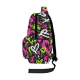 a Streetwear Bold Girls Black Abstract Large Capacity Backpack