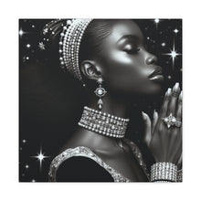 Load image into Gallery viewer, Elegant Black Woman Canvas Art - Stretched Wall Decor for Home
