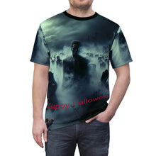Load image into Gallery viewer, Halloween Themed Unisex Tee, Spooky Graphic Shirt, Costume Party Top, Ghostly Apparel, Unique Holiday T-shirt
