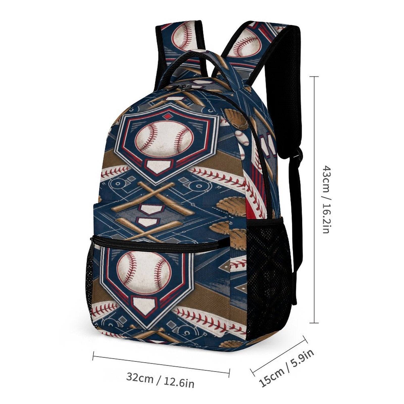 Rich and Rich Sport Utility Baseball 3 Piece Combination Set | Baseball Backpack, Lunch Bag &amp; Pencil Case for School