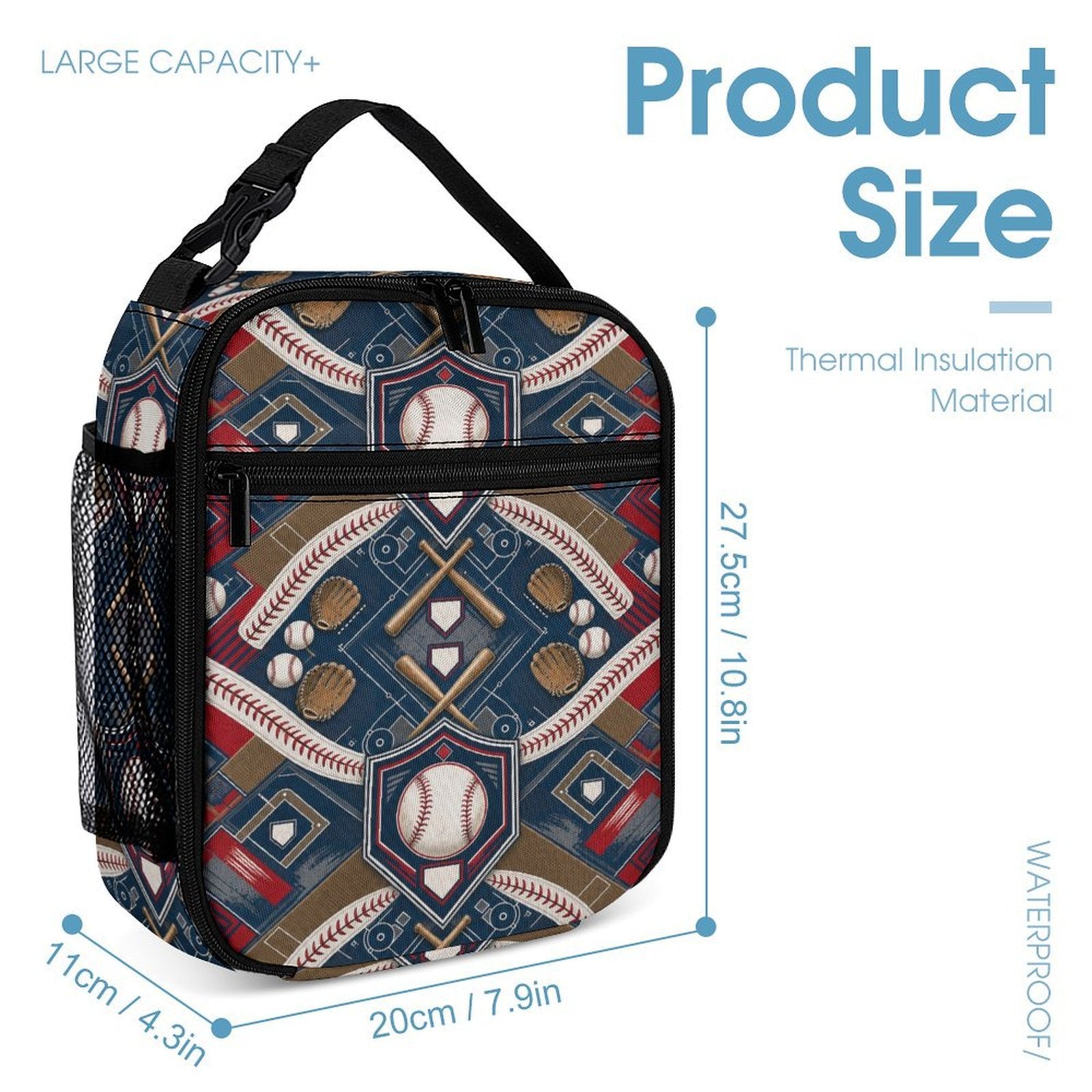 Rich and Rich Sport Utility Baseball 3 Piece Combination Set | Baseball Backpack, Lunch Bag &amp; Pencil Case for School