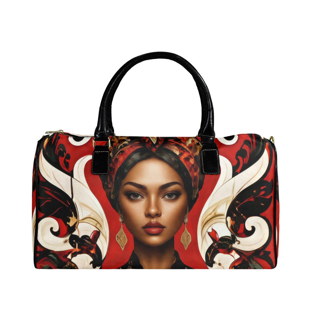 Rich and Rich Red Caricature Leather Travel Bag | Large Capacity 1200D Nylon Gym & Travel Duffel Bag