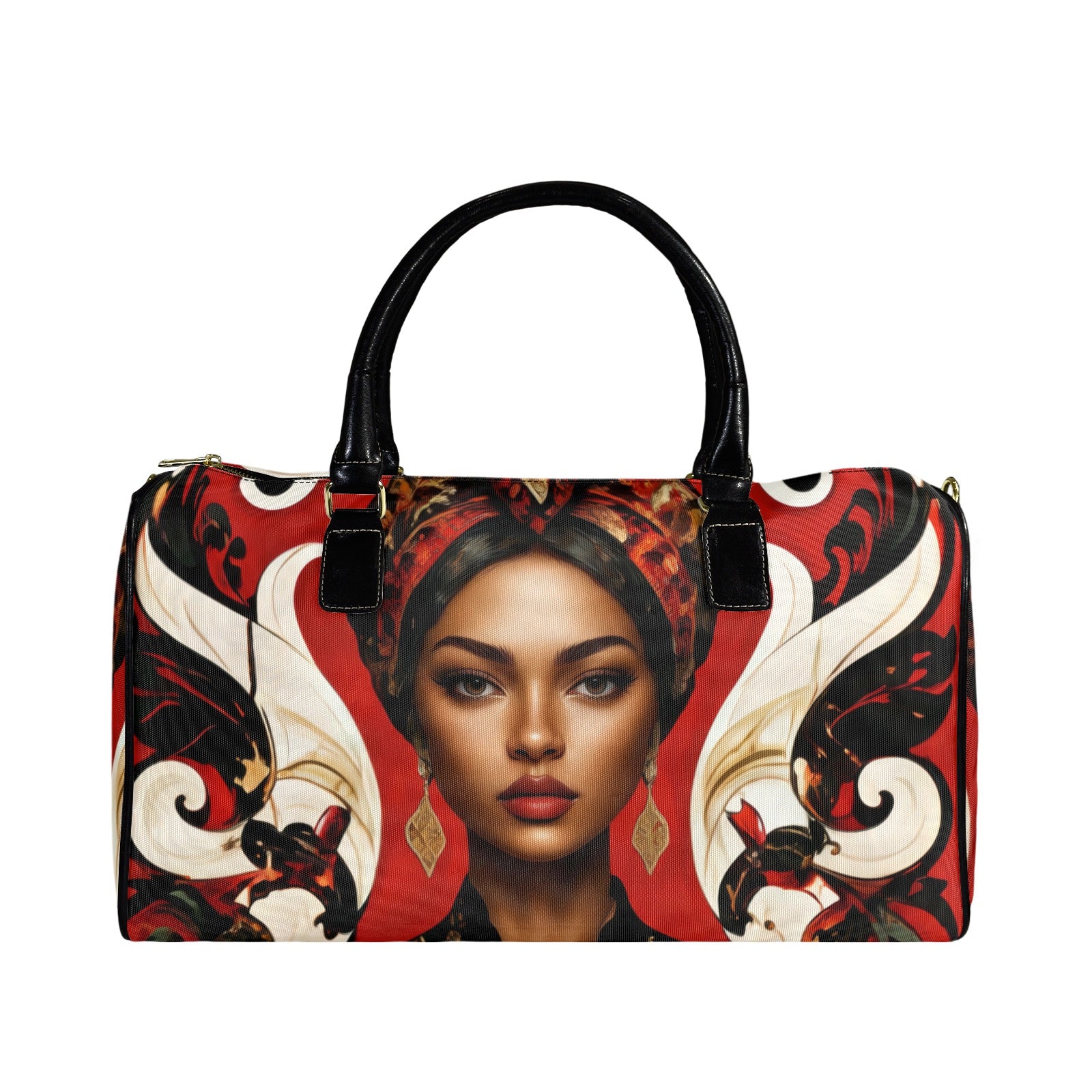 Rich and Rich Red Caricature Leather Travel Bag | Large Capacity 1200D Nylon Gym & Travel Duffel Bag