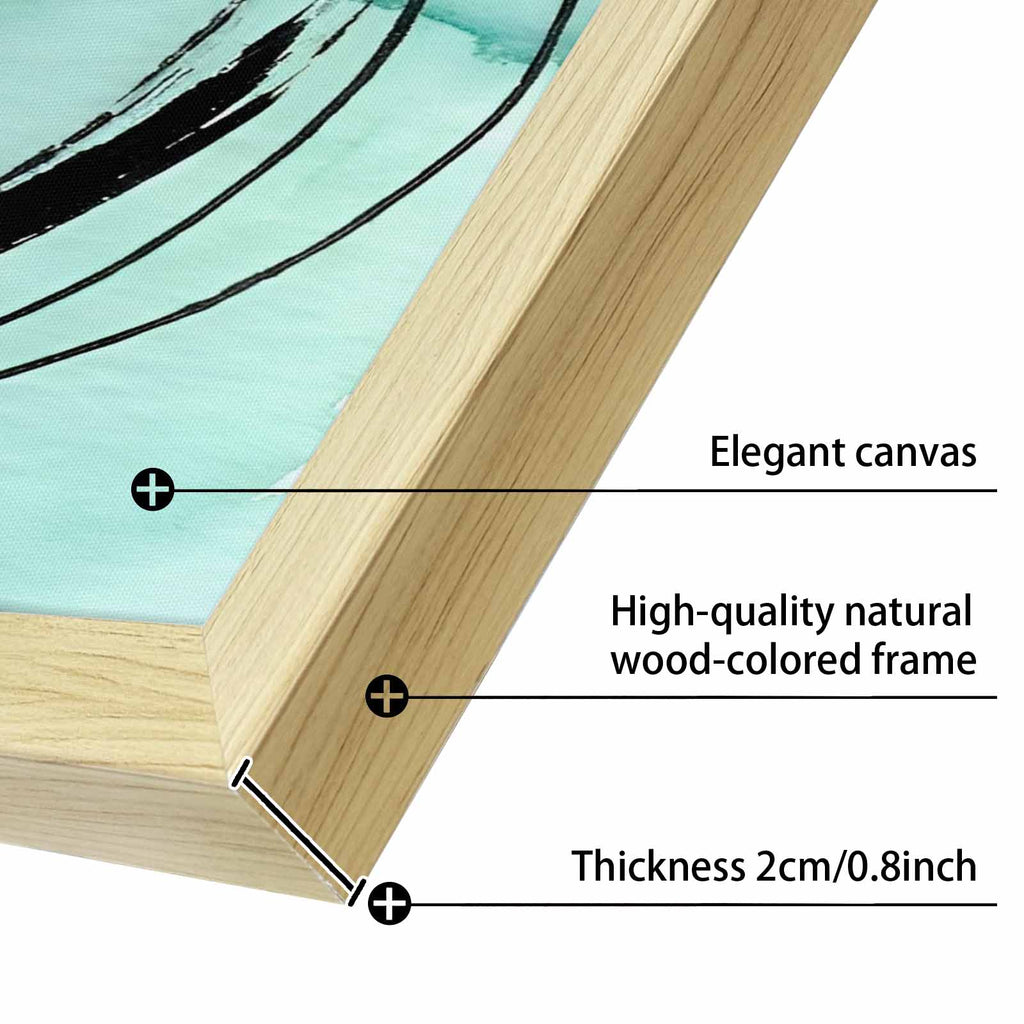 Rich and Rich Teal Reverie Water Natural Wood Frame Painting