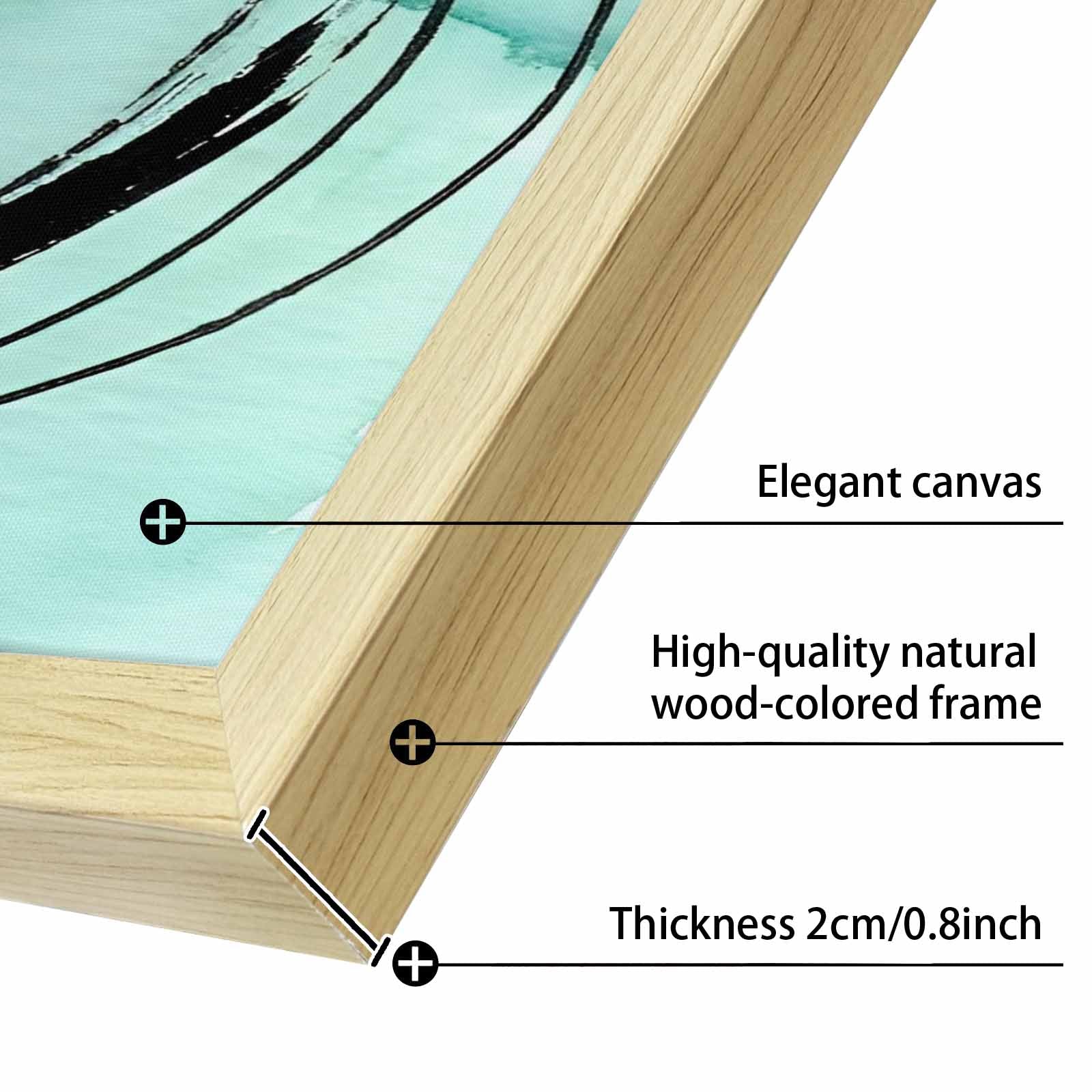 Rich and Rich Teal Reverie Water Natural Wood Frame Painting