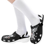 a Critter Kicks Zebra Zest Kids Black Clogs
