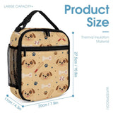Beige backpack set with dogs and baseball design, includes lunch bag and pen case — additional view 9