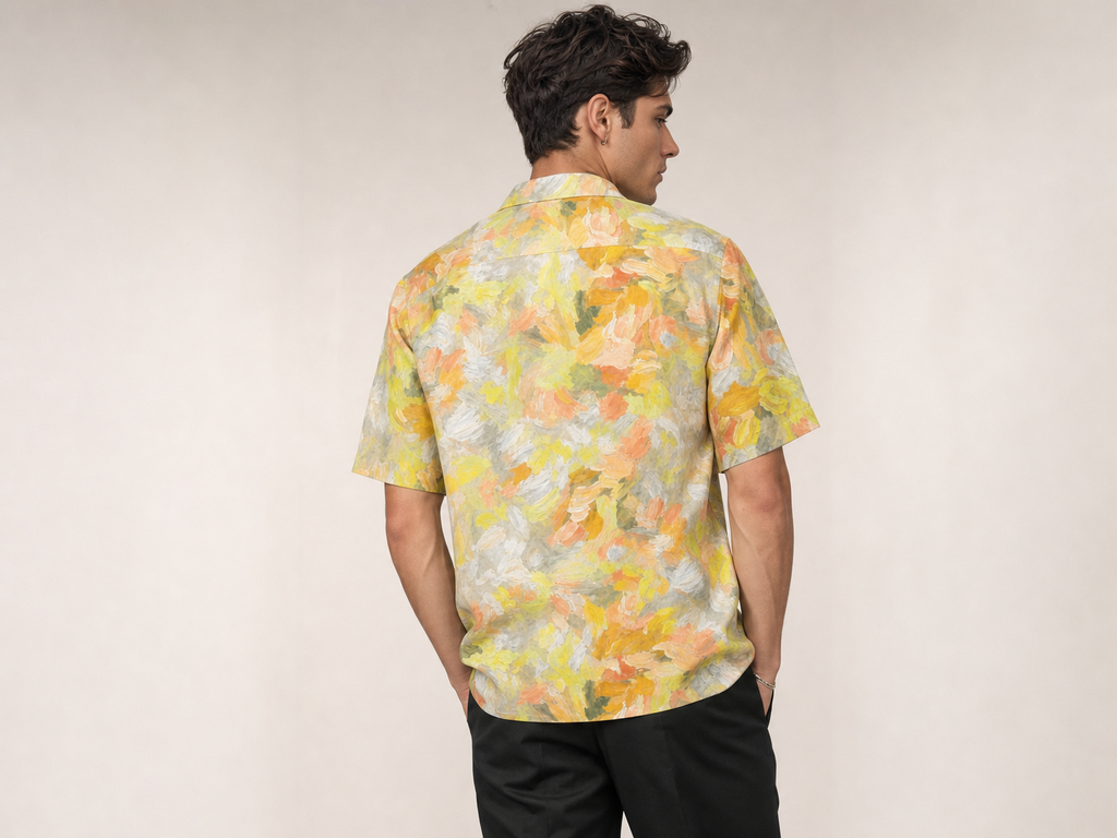 Rich and Rich Men's Yellow Sunshine Designer Shirt