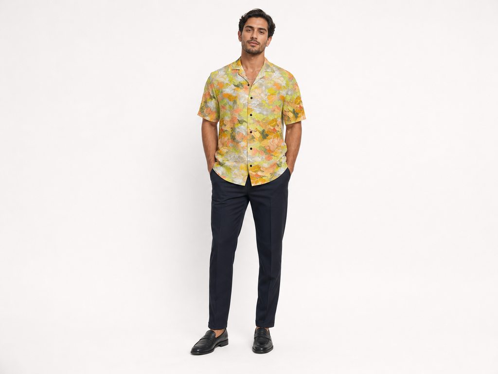 Rich and Rich Men's Yellow Sunshine Designer Shirt