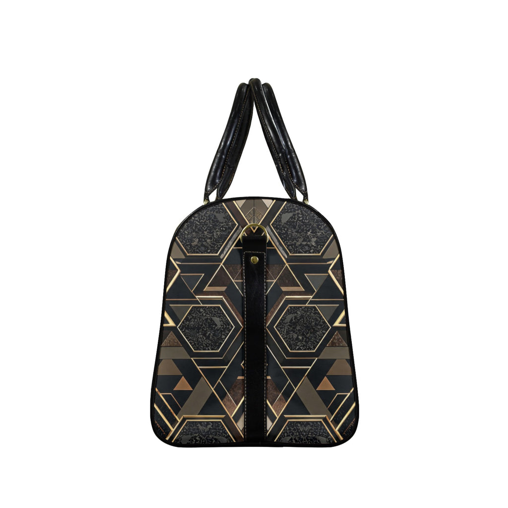 Rich and Rich Brown Apex Grid PU Leather Travel Bag for Gym, Weekend & Long-Term Travel