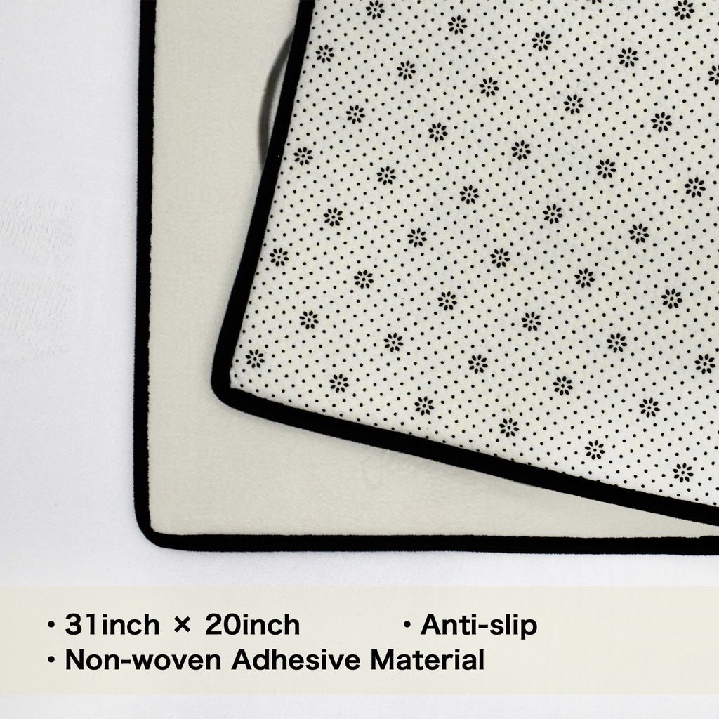 Rich and Rich Black White Feng Shui Area Rug with Black Binding 31x20 in modern home setting
