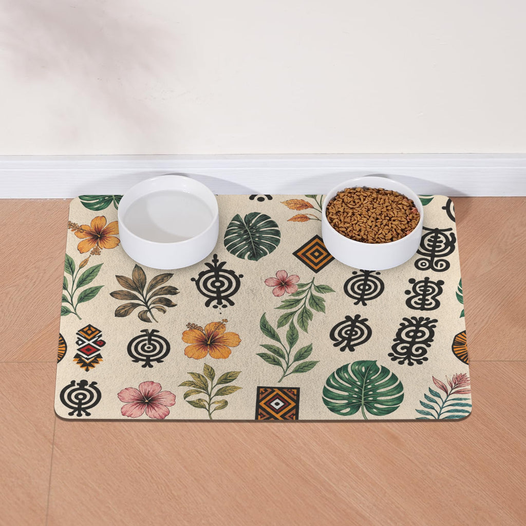 Rich & Rich Personalized Pet Beige Feeding Mat – Custom Absorbent Non-Slip Pet Food & Water Mat (USA) - Rich and Rich Homeopportunities