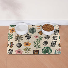 Load image into Gallery viewer, Rich &amp; Rich Personalized Pet Beige Feeding Mat – Custom Absorbent Non-Slip Pet Food &amp; Water Mat (USA)
