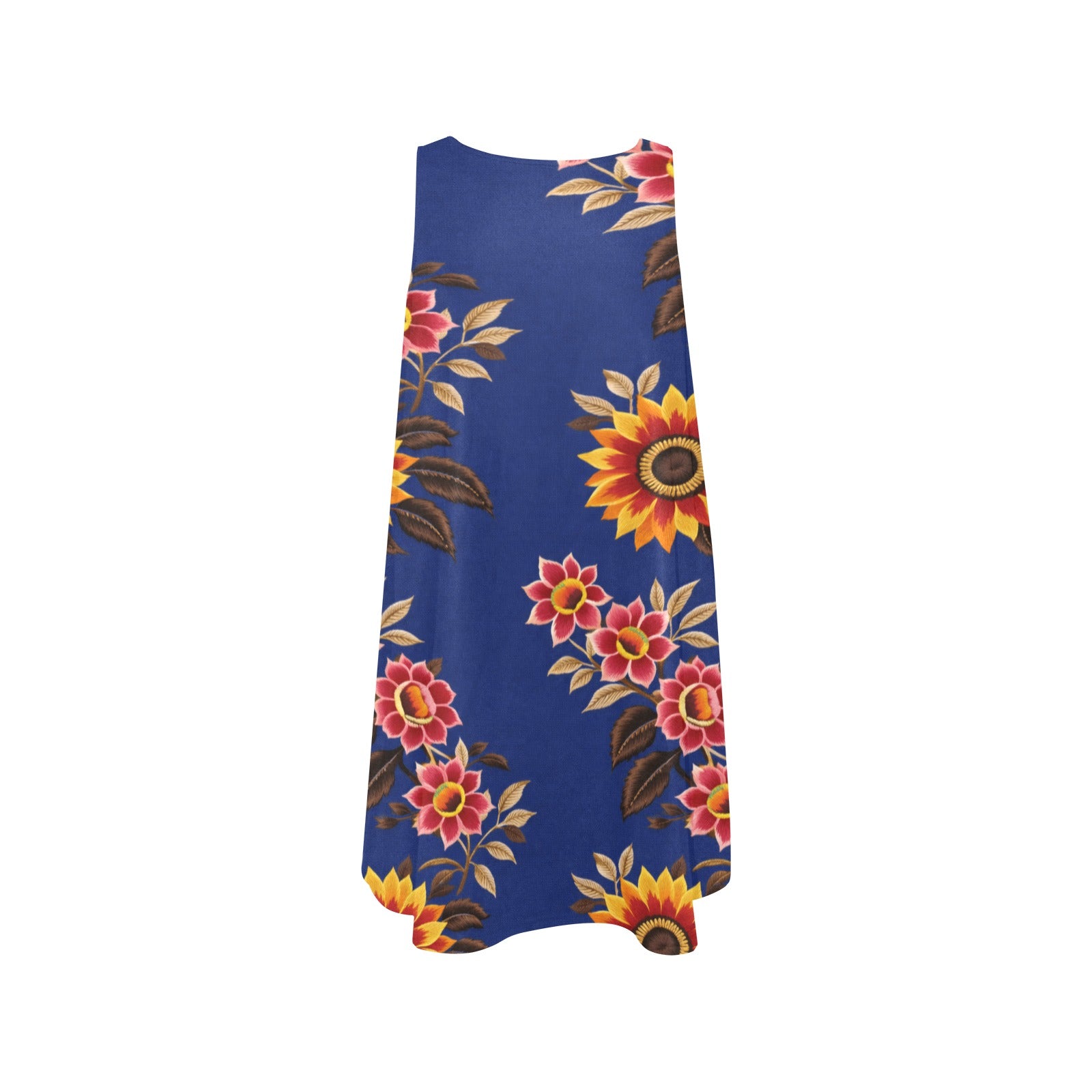 A Rich and Rich Sunflower Blue Sleeveless A-Line Pocket Dress