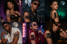 Load image into Gallery viewer, Rich and Rich Halloween Personalized Temporary Tattoo (90 Pieces, Set of 6 Sheets)
