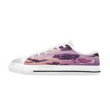 Lilac floral birdsong canvas lace-up sneakers with rubber outsole and metal eyelets — additional view 6