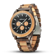 Load image into Gallery viewer, Men&#39;s Wood Chronograph Watch - Six Hand Calendar Sports Casual Timepiece for Men
