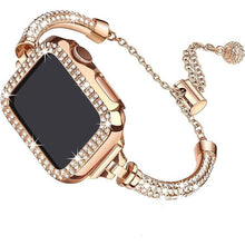 Load image into Gallery viewer, Bling Band Bracelet for Women | Compatible with Apple Watch Series 9/8/7/6/5/4/3/2/1 | Stainless Steel Dressy Metal Strap
