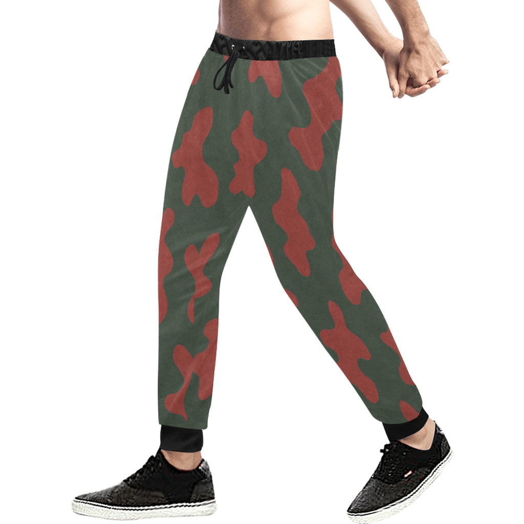 Rich and Rich Red Camo Men's Sweatpants with tapered fit and drawstring waistband