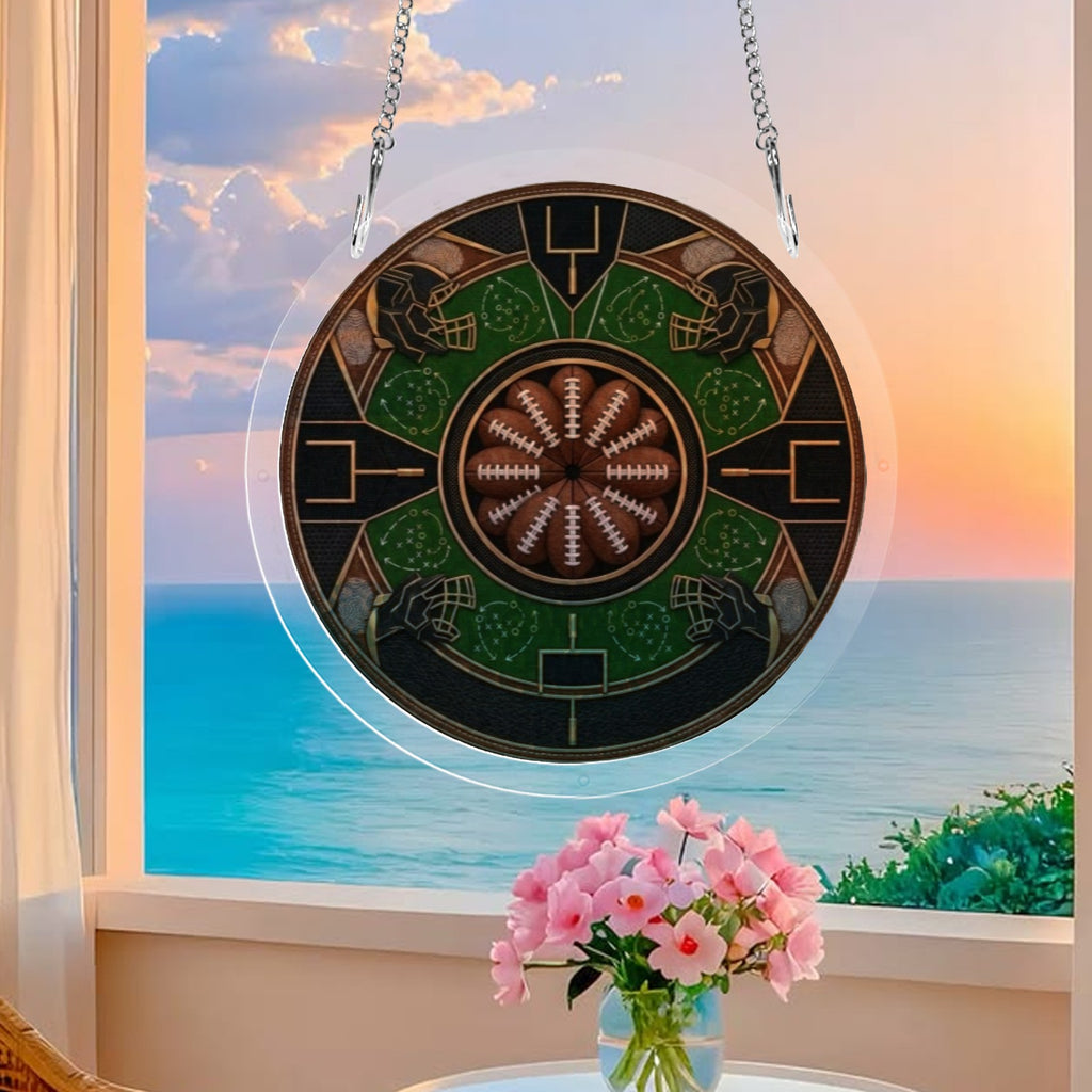 Rich and Rich Gridiron Glory Acrylic Kids Jigsaw Football Window Ornament - Rich and Rich Homeopportunities