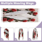 Soft imitation cashmere tassel scarf with finished hem and tassel fringe, one size — side view