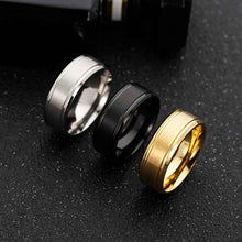 Load image into Gallery viewer, Unisex Stainless Steel Wedding Ring 8 mm – Black/Gold/Silver
