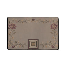 Load image into Gallery viewer, Rich and Rich Elegant Brown Floral Rug With Geometric Motif Area Rug with Black Binding 31"x20" (USA)

