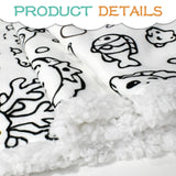 Rich and Rich Color-Me Cozy Spooky White Doodle Blanket 100 × 150 cm