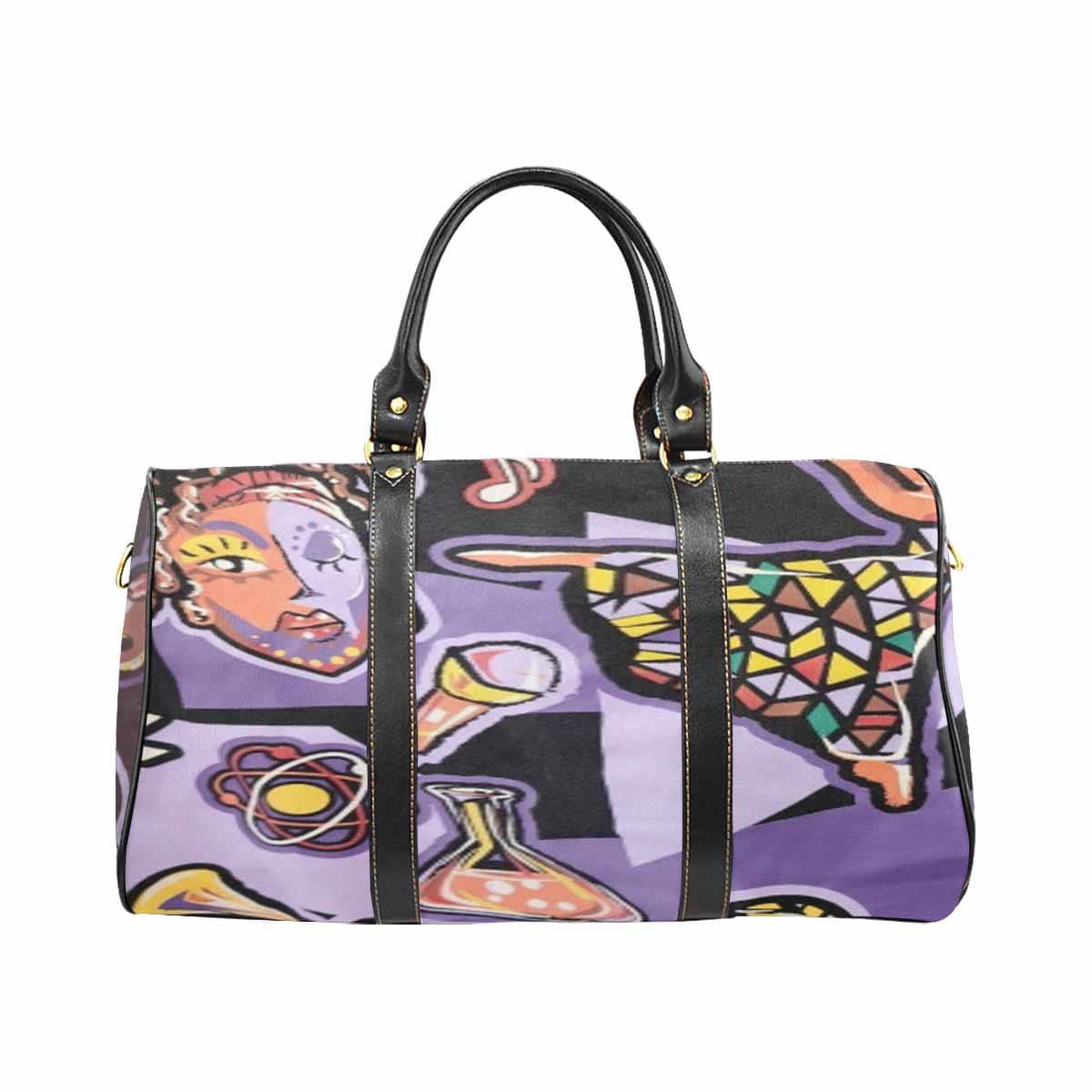 R&RH Purple Abstract Travel Bag made from waterproof fabric with shoulder strap