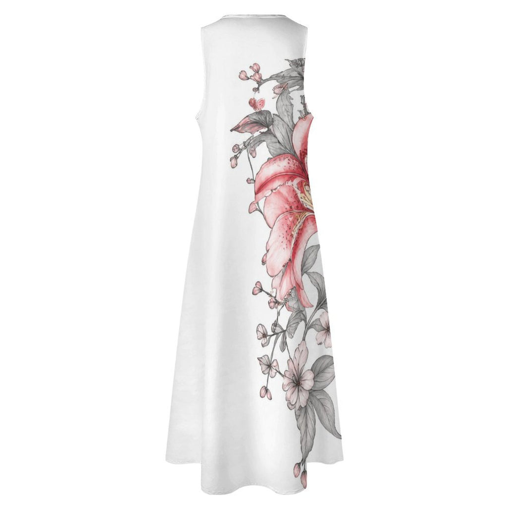 Rich & Rich Pink Lily Serenity Sleeveless Maxi Dress with Pockets