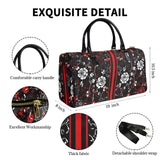 White roses 1200D nylon travel bag with PU leather handles and roomy main compartment — additional view 8