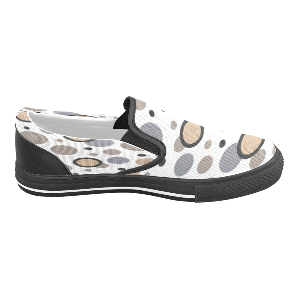 Rich and Rich Beige and White Circular Dimensions Men’s Canvas Shoes | Stylish Men’s Slip-On Canvas Shoes