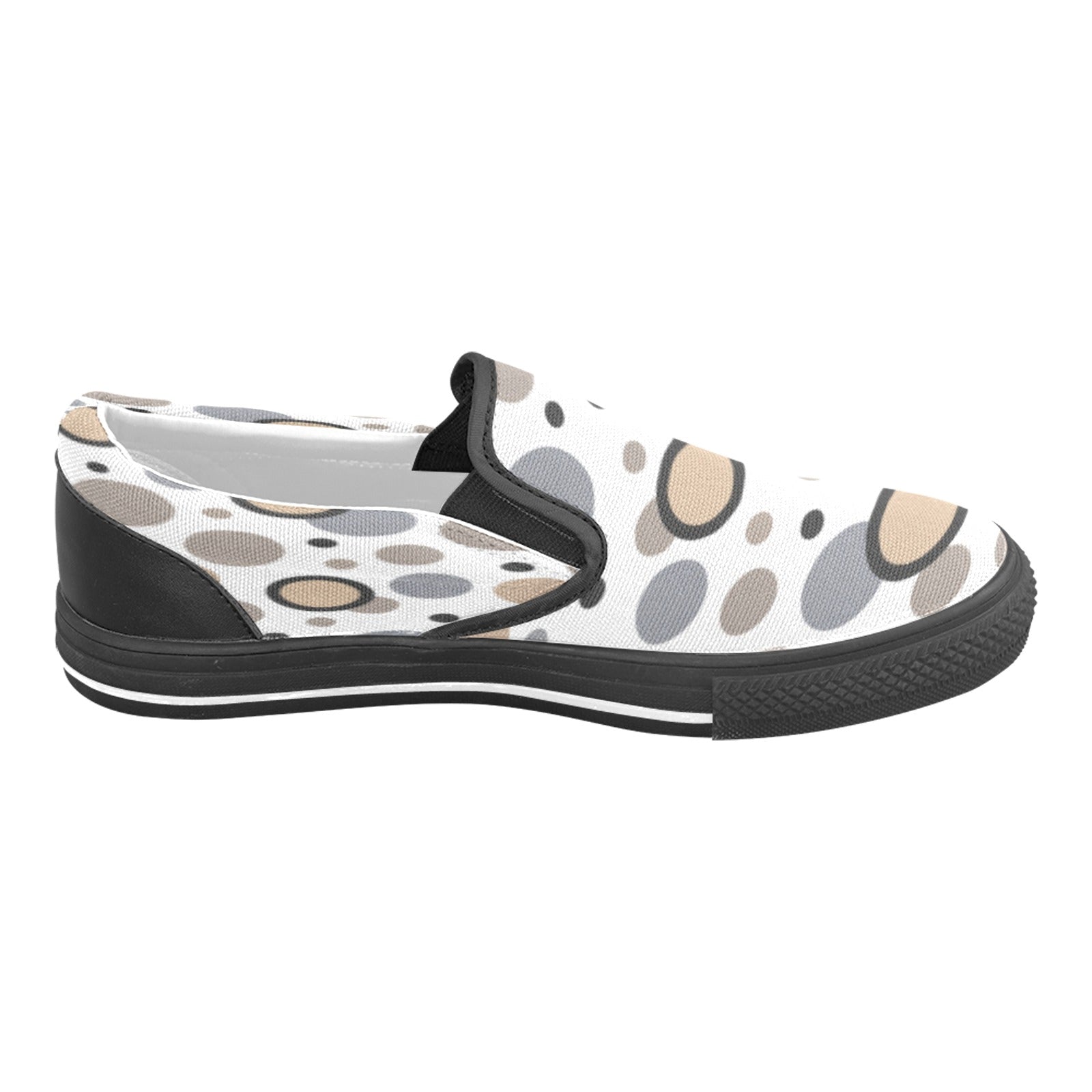 Rich and Rich Beige and White Circular Dimensions Men’s Canvas Shoes | Stylish Men’s Slip-On Canvas Shoes