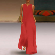 Load image into Gallery viewer, R_RH Red Sleeveless Long Dress With Pockets - Rich and Rich Homeopportunities 
