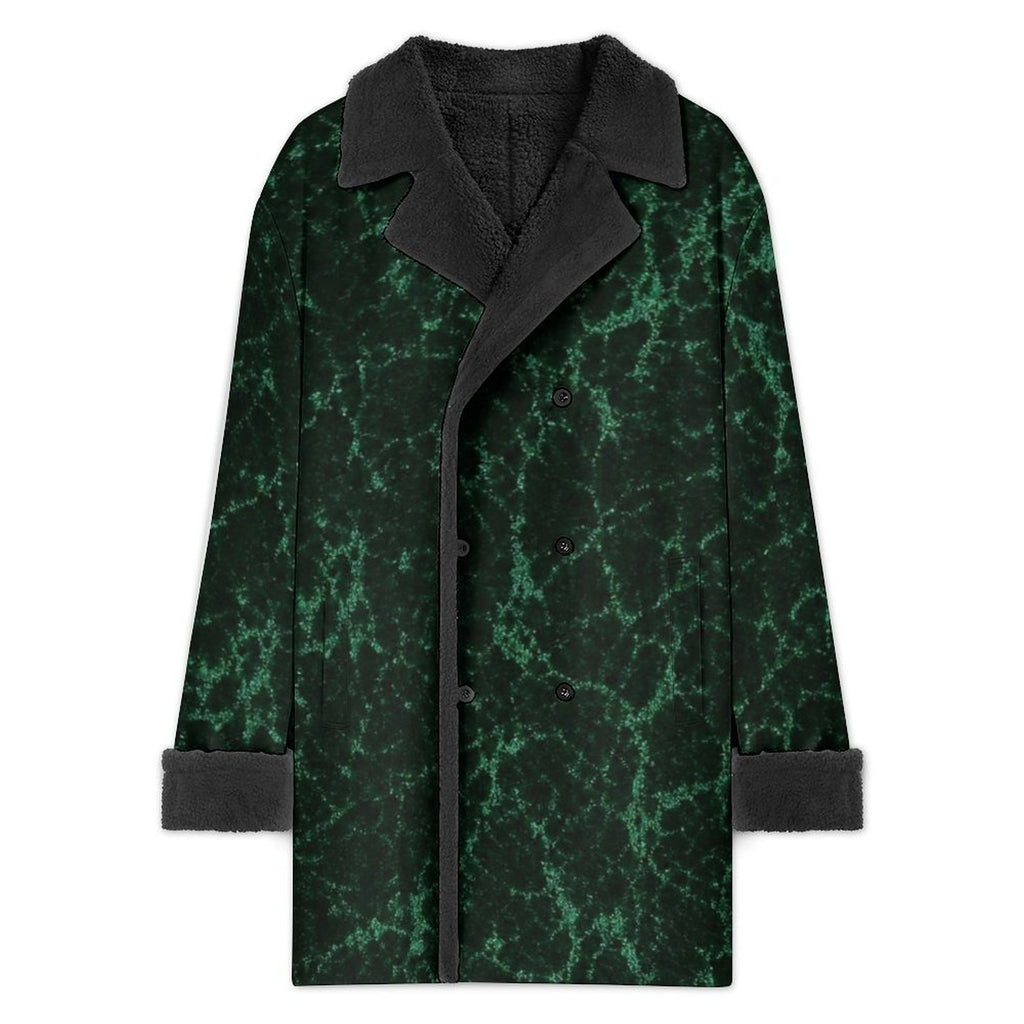 A Rich and Rich Men's Green Marble Double Breasted Coat