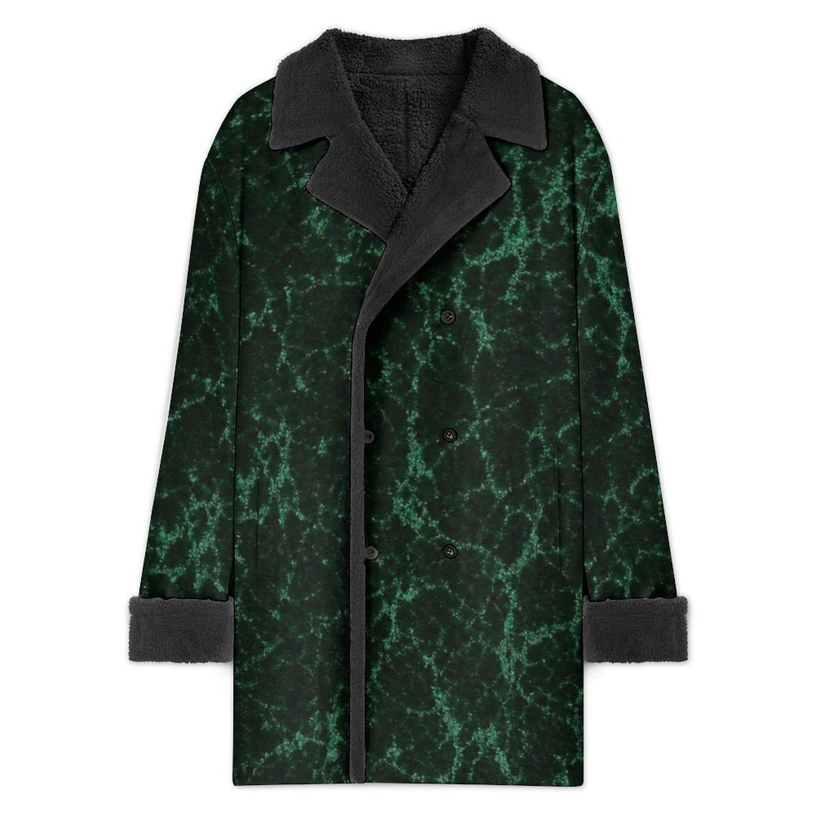 A Rich and Rich Men's Green Marble Double Breasted Coat