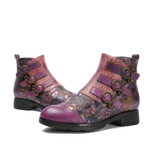 Load image into Gallery viewer, Genuine Leather Hand Painted Flat Boots
