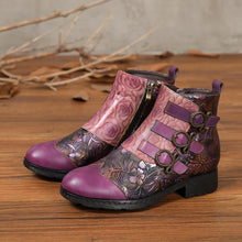 Load image into Gallery viewer, Genuine Leather Hand Painted Flat Boots
