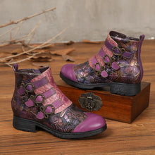 Load image into Gallery viewer, Genuine Leather Hand Painted Flat Boots
