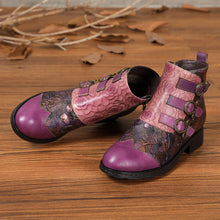 Load image into Gallery viewer, Genuine Leather Hand Painted Flat Boots
