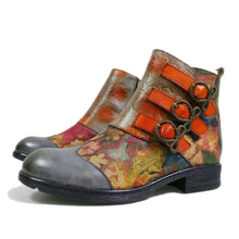 Load image into Gallery viewer, Genuine Leather Hand Painted Flat Boots
