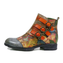 Load image into Gallery viewer, Genuine Leather Hand Painted Flat Boots
