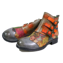 Load image into Gallery viewer, Genuine Leather Hand Painted Flat Boots
