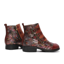 Load image into Gallery viewer, Genuine Leather Hand Painted Flat Boots
