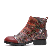 Load image into Gallery viewer, Genuine Leather Hand Painted Flat Boots
