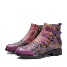 Load image into Gallery viewer, Genuine Leather Hand Painted Flat Boots
