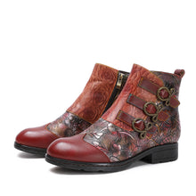 Load image into Gallery viewer, Genuine Leather Hand Painted Flat Boots
