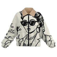 Load image into Gallery viewer, Rich and Rich The Hustle Is Real Women&#39;s Patch Pocket Fleece Beige Jacket
