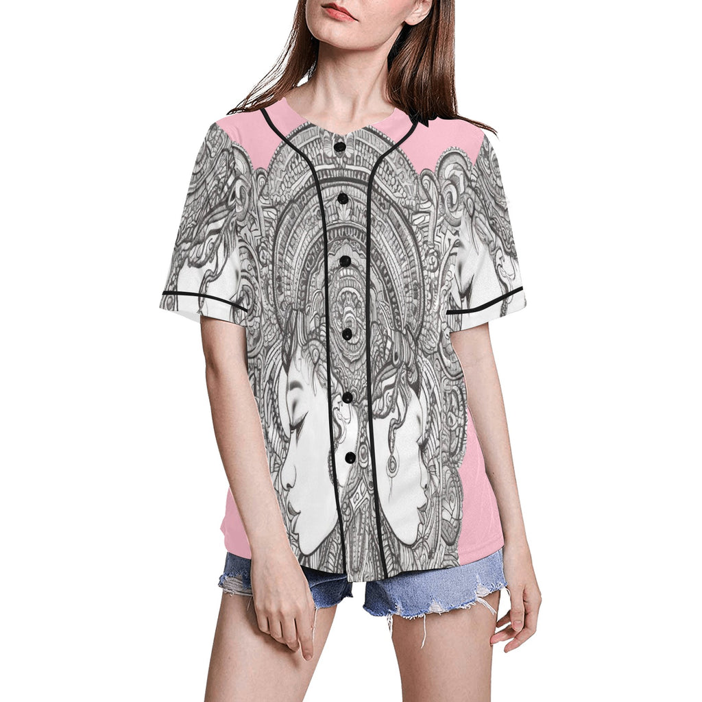 R&RH PinkDestiny Pink Women's All Over Print Baseball Jersey in premium mesh fabric