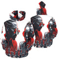 R&RH Men's White Chess Game All Over Print Hoodie front view